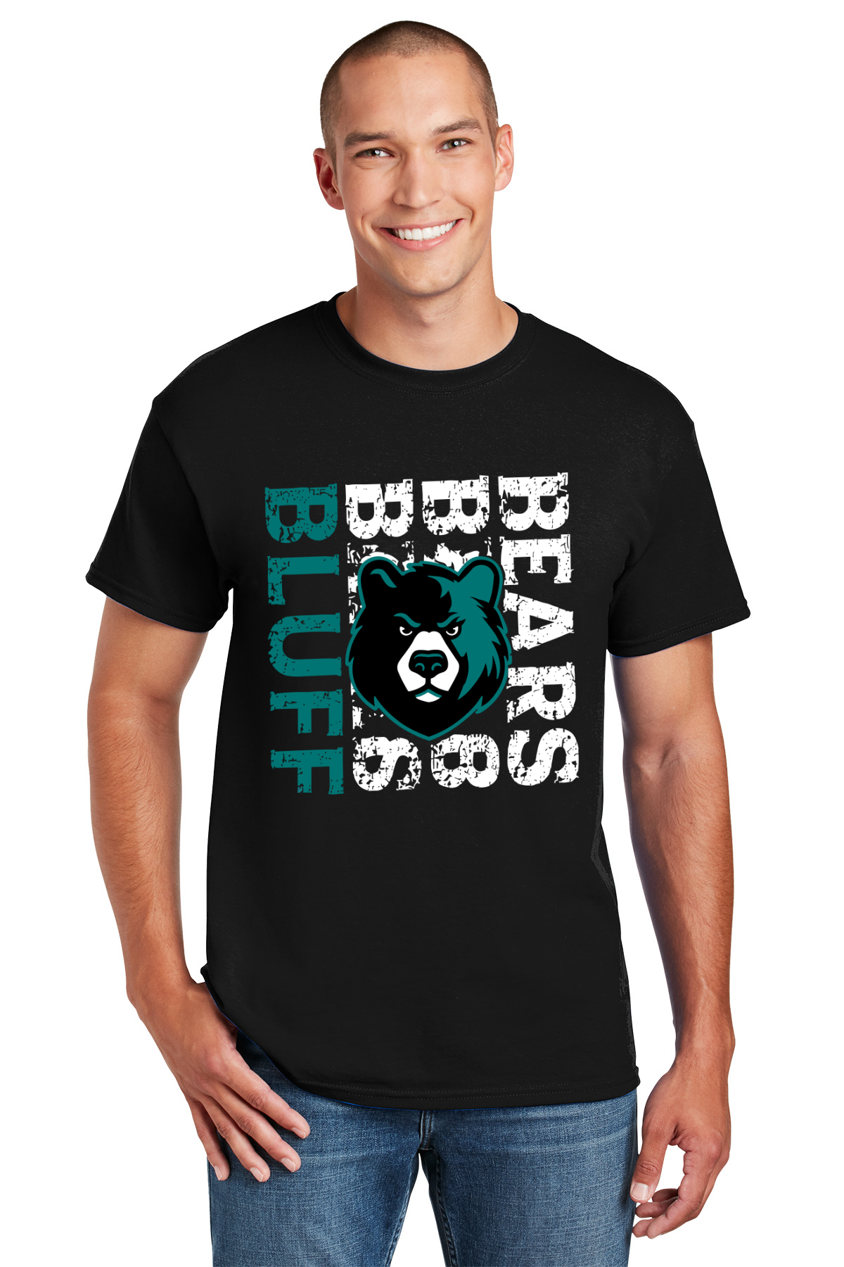 Bluff Middle Short Sleeve T Shirt - Bluff Bears Design