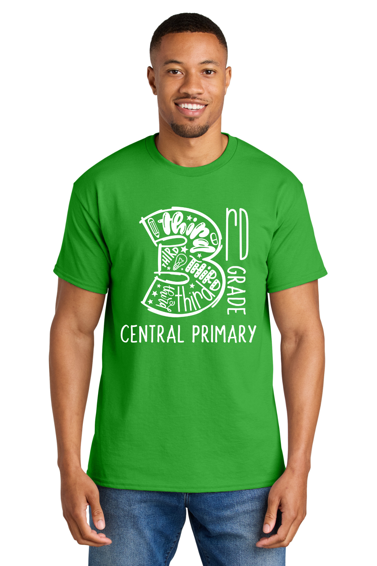 Central Primary 3rd Grade Class Shirt - Electric Green