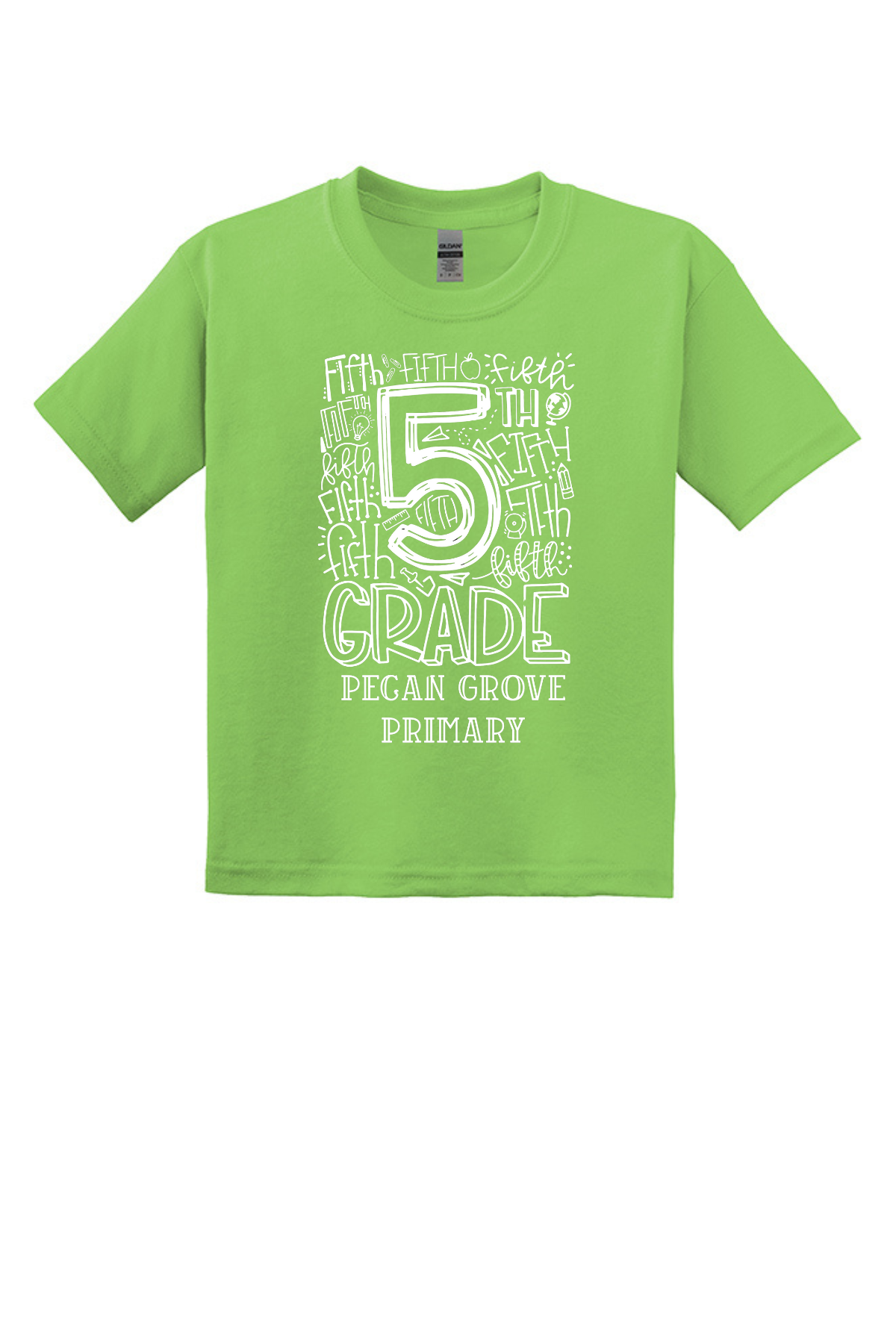 Pecan Grove 5th Grade Class Shirt-Lime Green