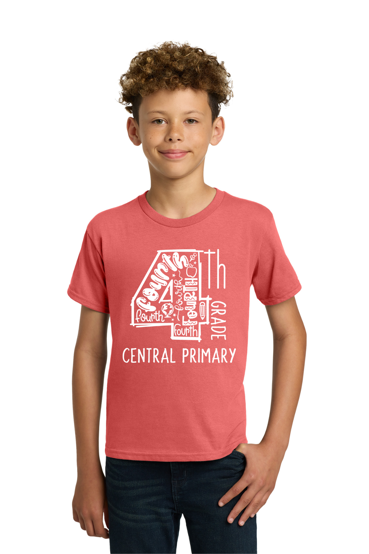 Central Primary 4th Grade Shirt -Coral (Pre Order until 10/2)