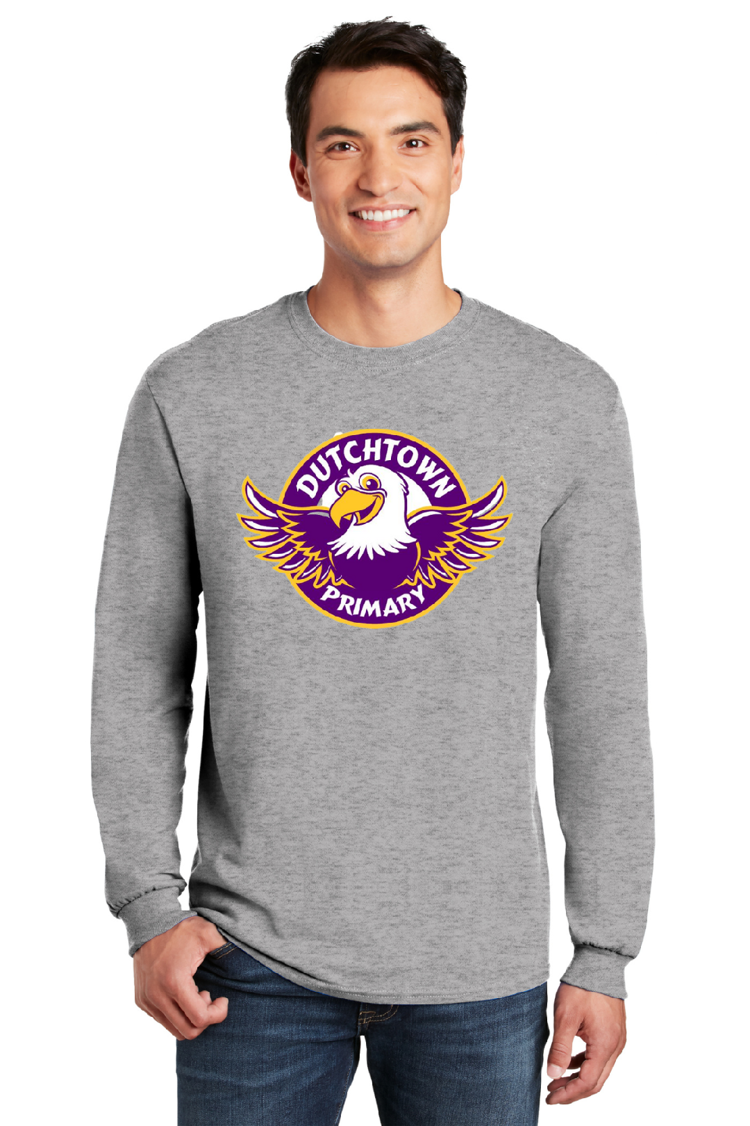 Dutchtown Primary Sport Grey Youth Long Sleeve T Shirt