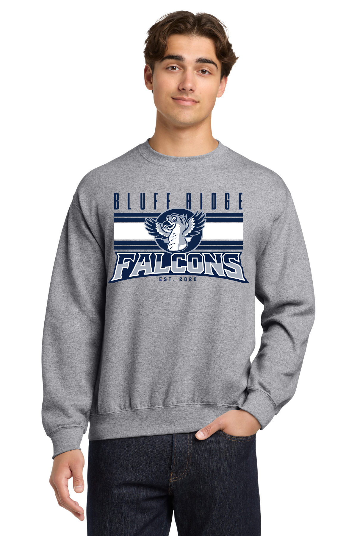 Bluff Ridge Primary Sport Grey Crewneck Sweatshirt