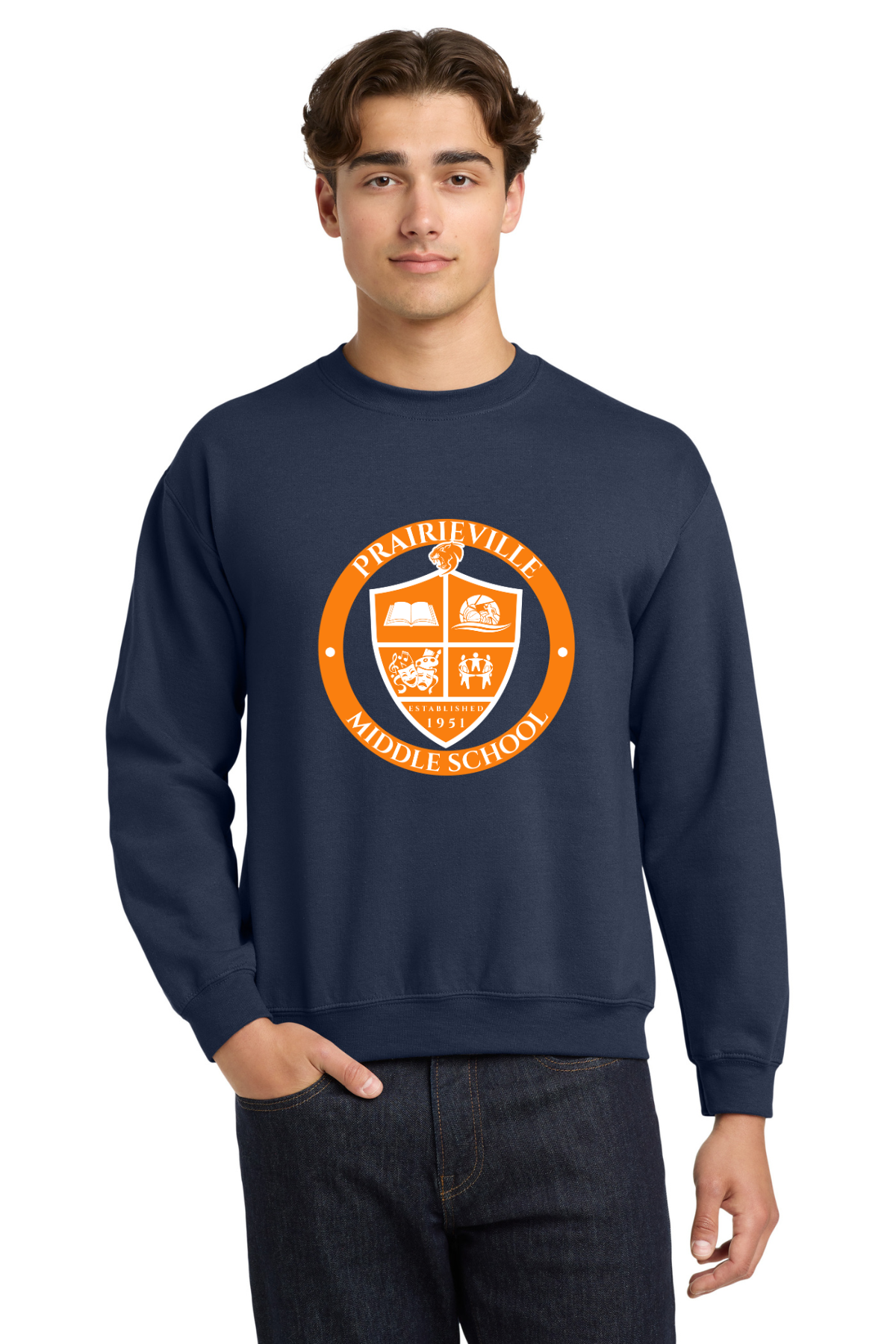 Prairieville Middle Crewneck Sweatshirt - Navy