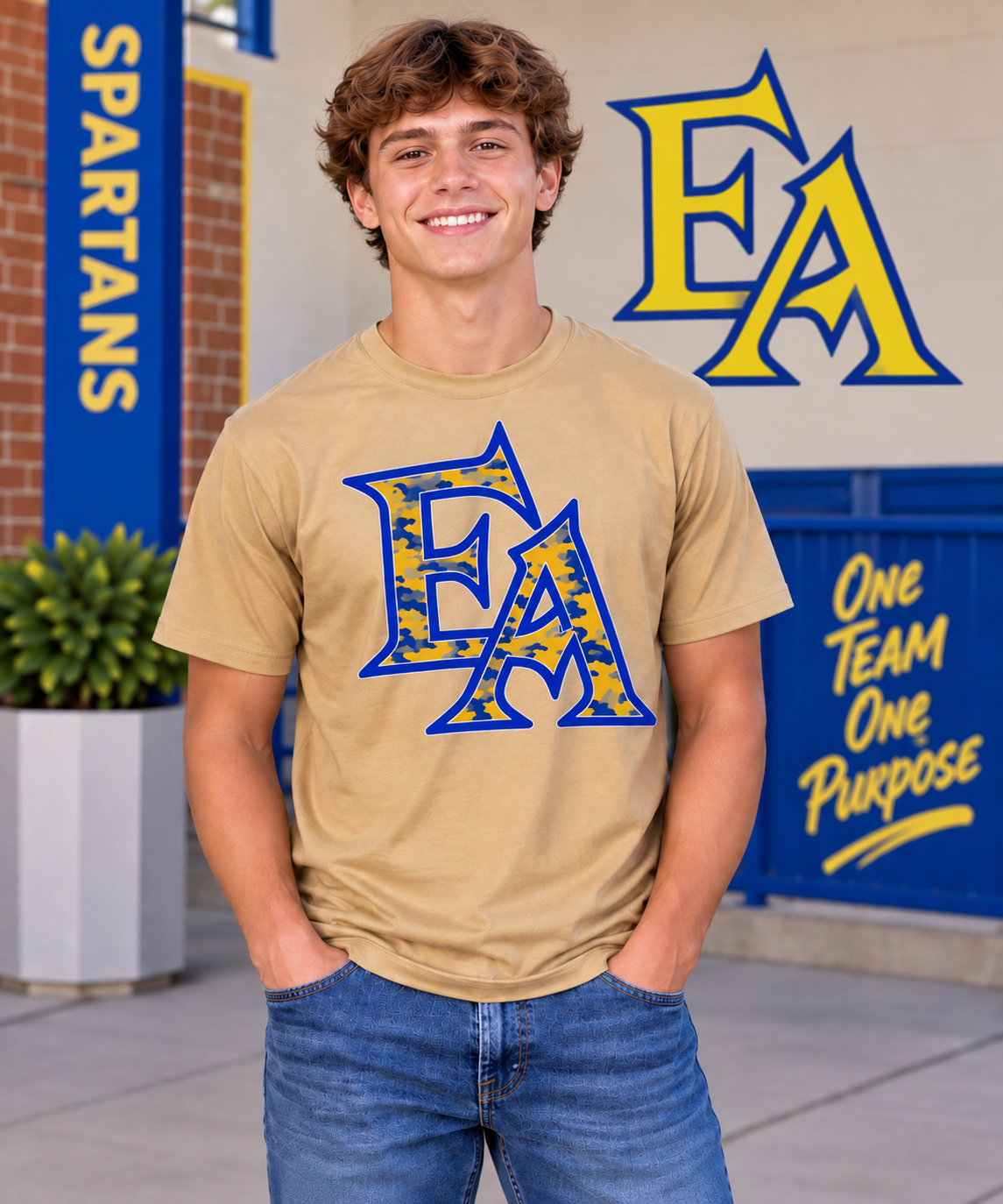 East Ascension Interlocking EA Logo Camo T Shirt