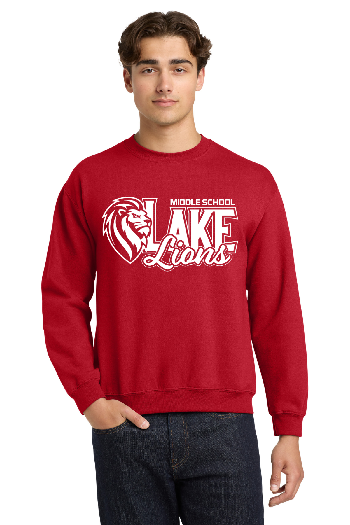 Lake Middle Red Crewneck Sweatshirt