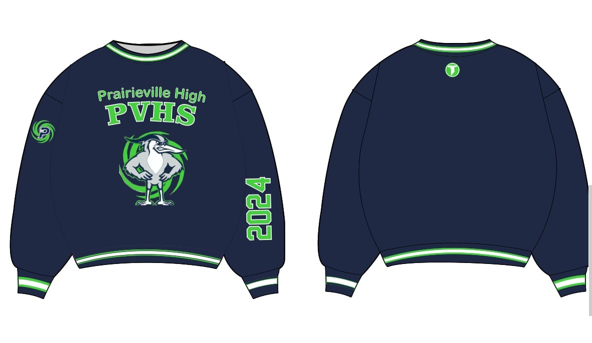 Prairieville High Legacy Crewneck with Embroidered and Chenille Logos