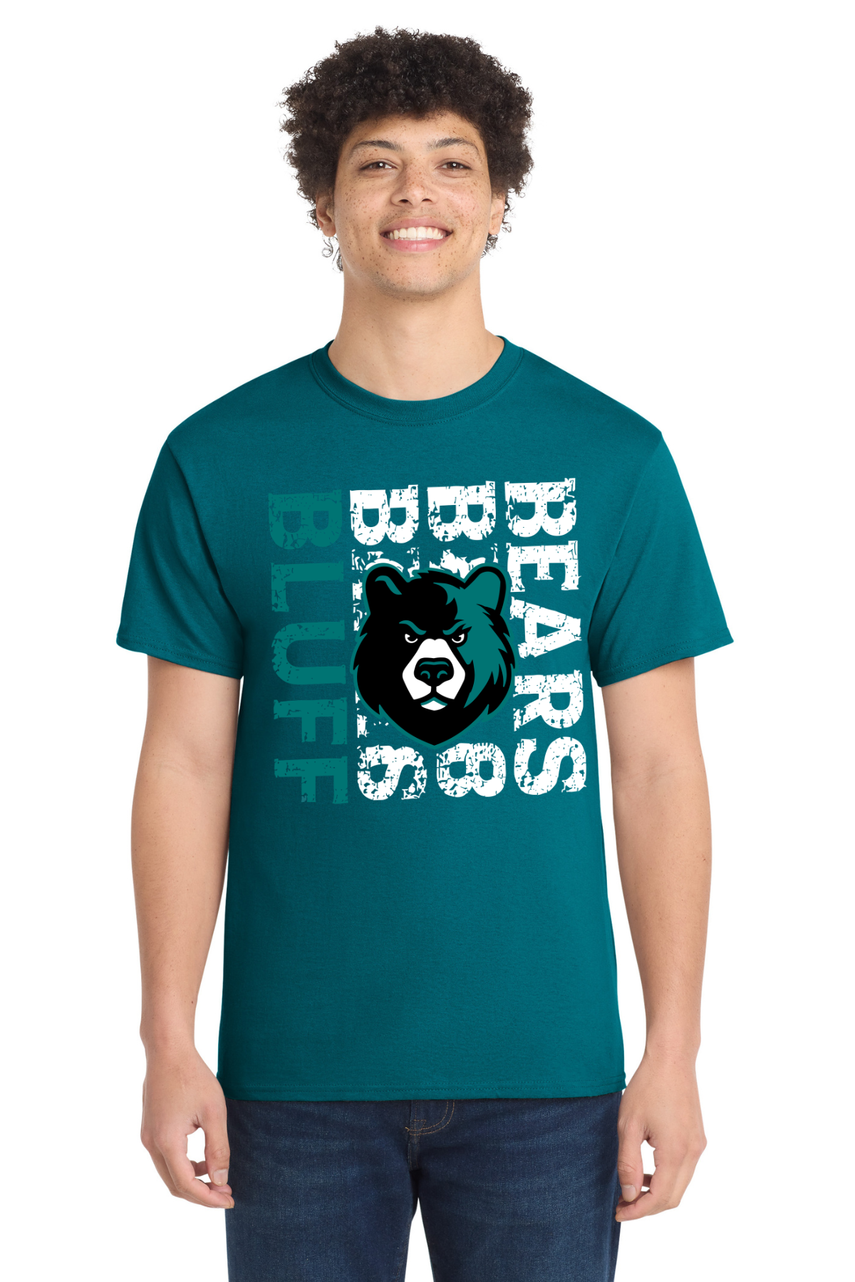 Bluff Middle Teal Short Sleeve T Shirt