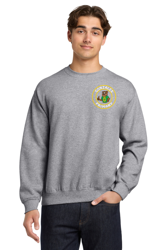 Gonzales Primary Sport Grey Crewneck Sweatshirt - Left Chest Logo