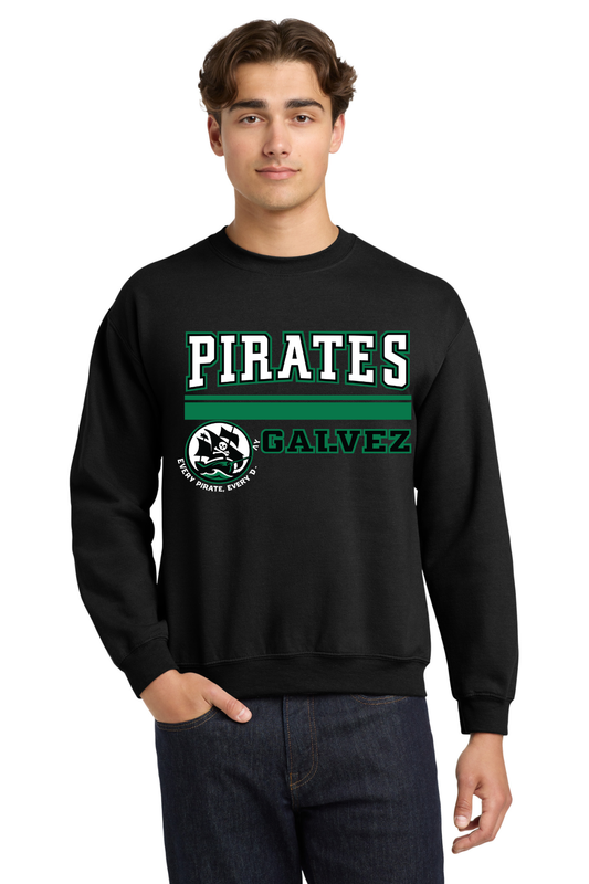 Galvez Middle Crewneck Sweatshirt (PIRATES) - Black