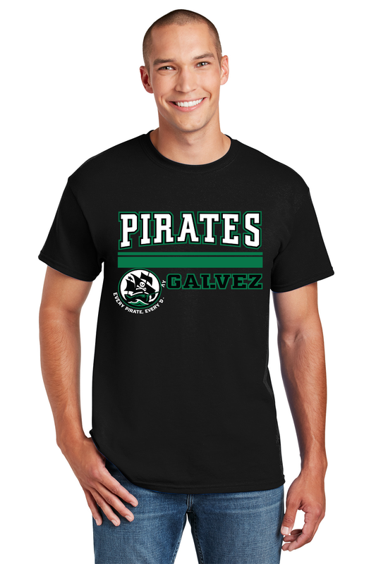 Galvez Middle Short Sleeve T Shirt (PIRATES) - Black