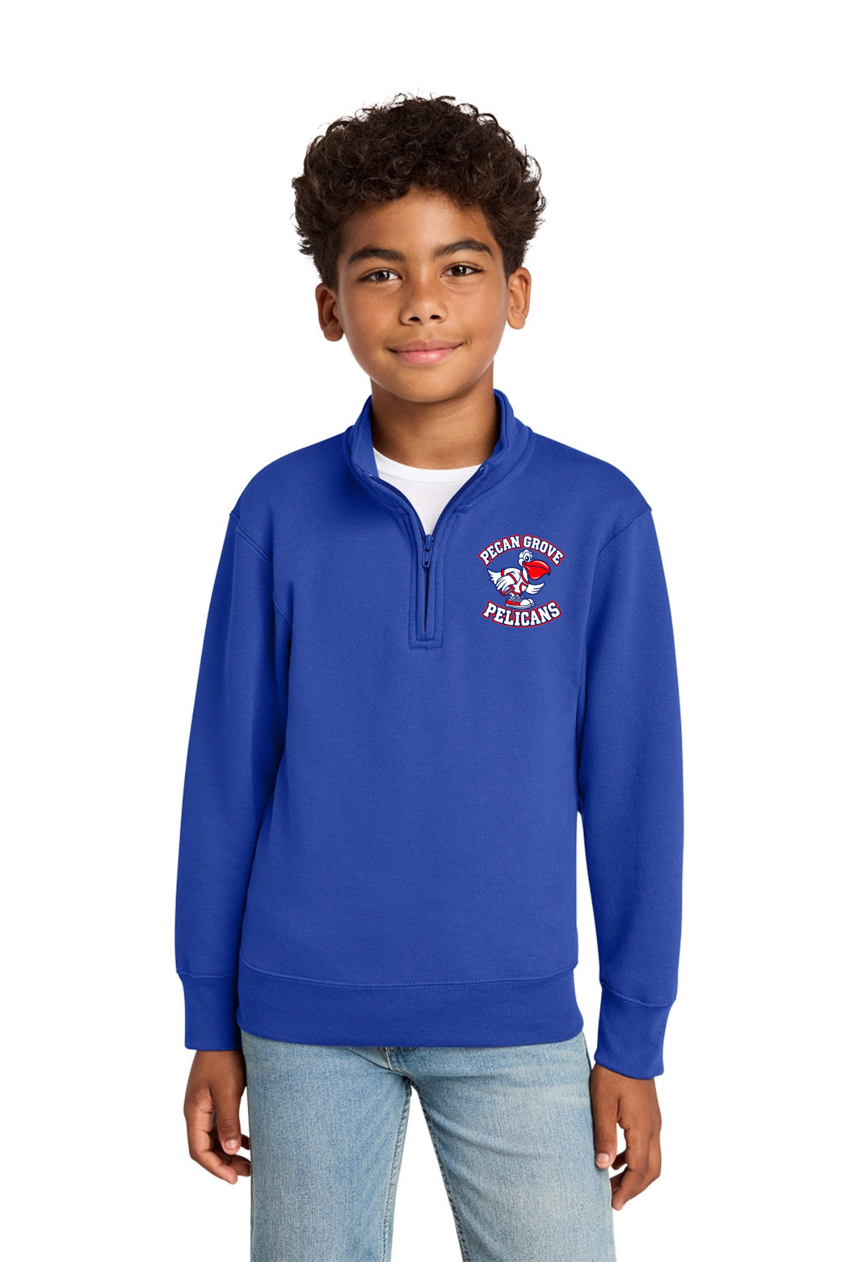 Pecan Grove Royal Blue Youth Quarter Zip Pullover