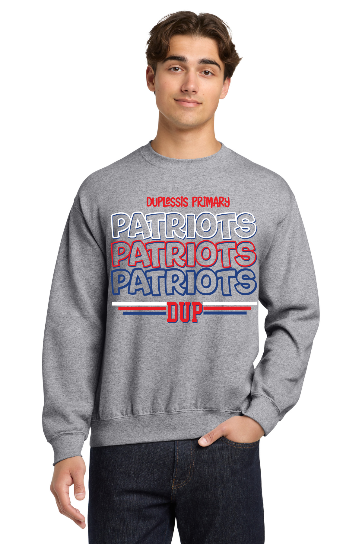 Duplessis Primary Sport Grey Crewneck Sweatshirt