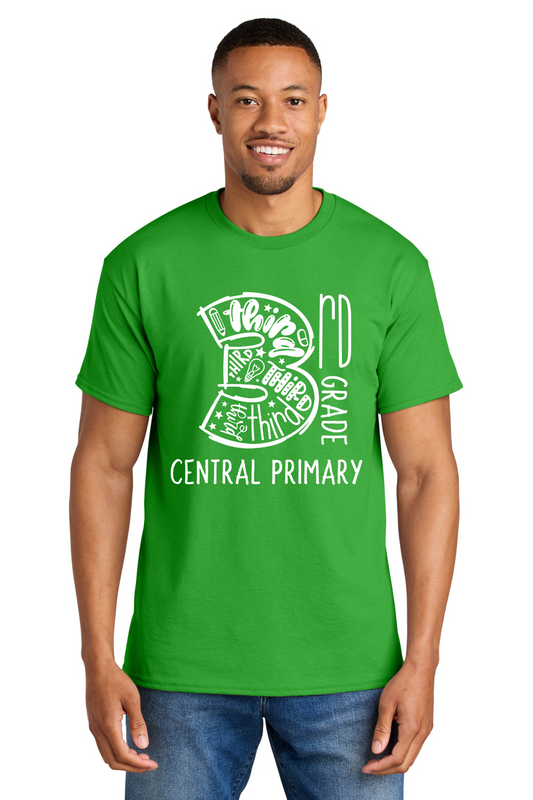 Central Primary 3rd Grade Class Shirt - Electric Green