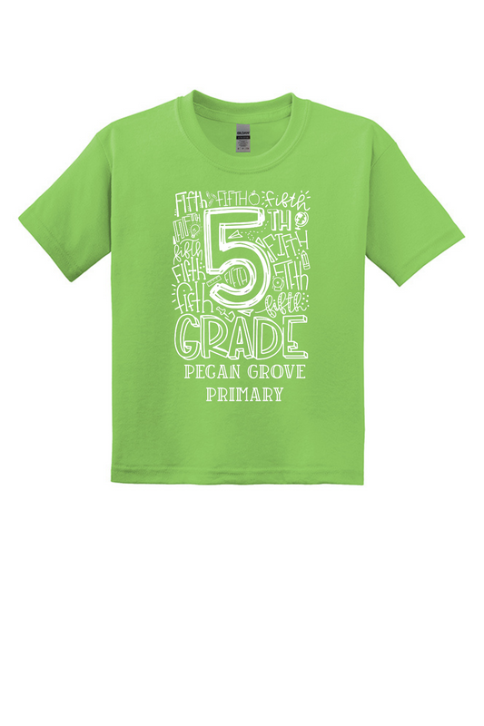 Pecan Grove 5th Grade Class Shirt-Lime Green