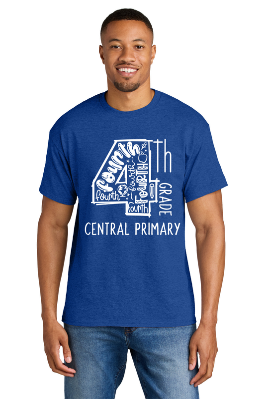 Central Primary 4th Grade Shirt -Heather Deep Royal