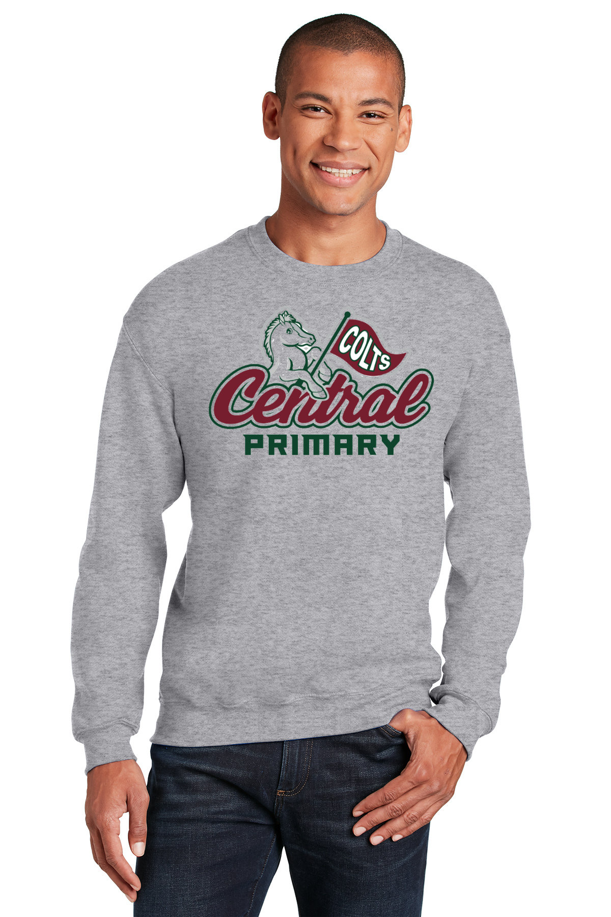 Central Primary Sport Grey Crewneck Sweatshirt
