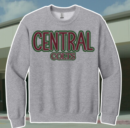 Central Primary Puff Embroidered Crewneck