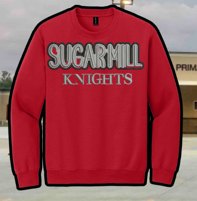 Sugar Mill Primary Puff Embroidered Crewneck