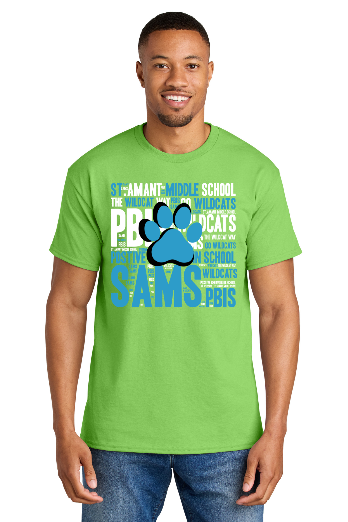 St Amant Middle Lime Short Sleeve PBIS T Shirt