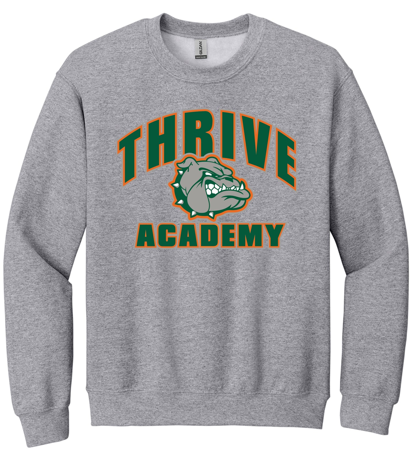 Thrive Academy Crewneck with Mascot (Graphite Heather)