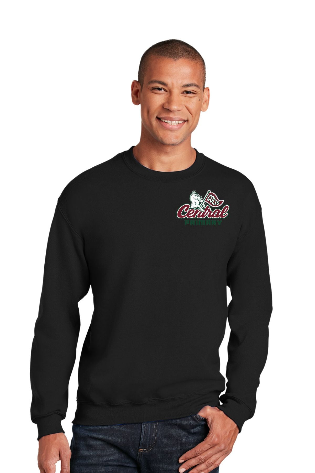 Central Primary Black Crewneck Sweatshirt
