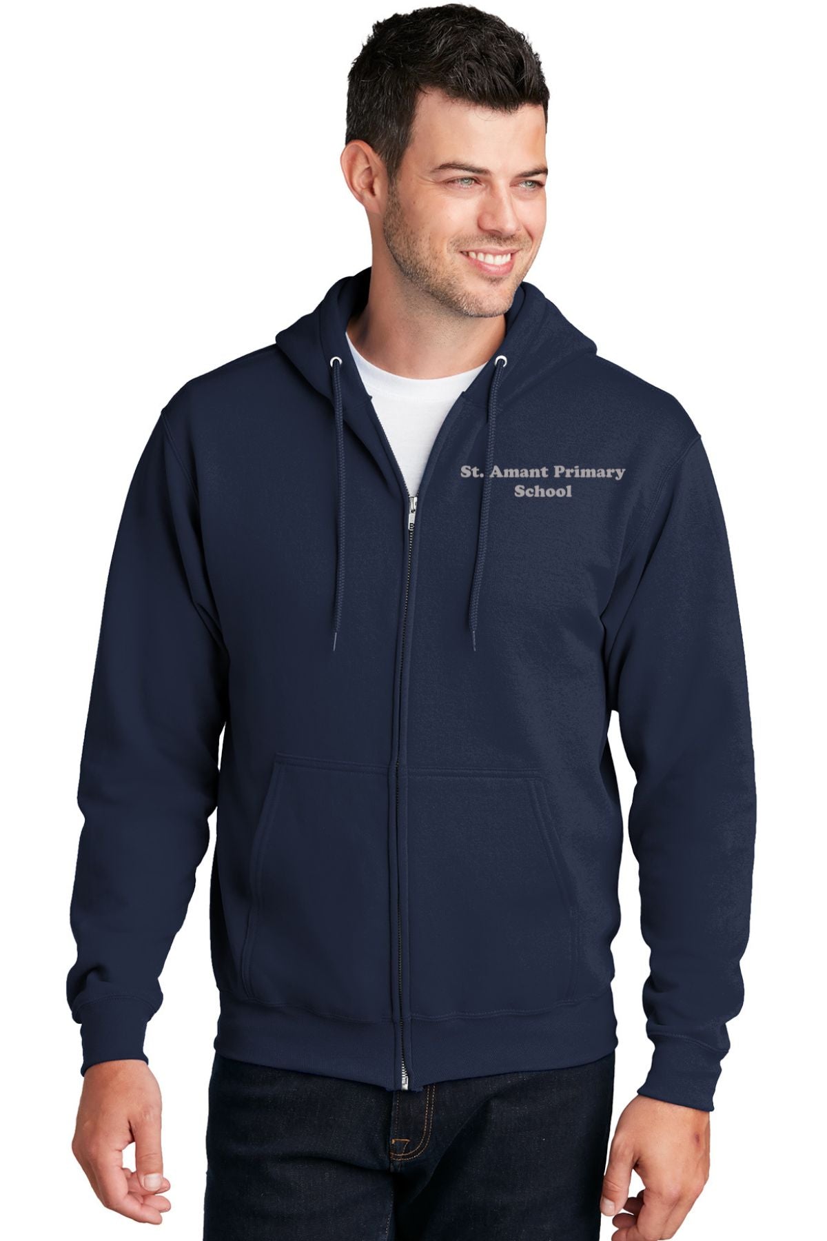 St Amant Primary Navy Full Zip Hooded Jacket