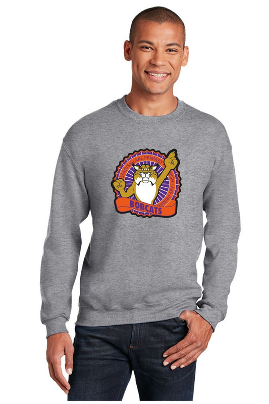 Spanish Lake Primary Sport Grey Crewneck Sweatshirt - Full Front Design