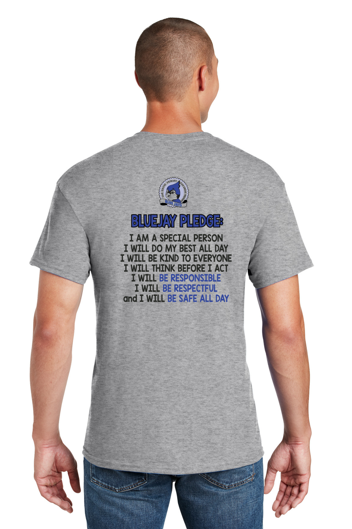 Oak Grove Primary Sport Grey T Shirt