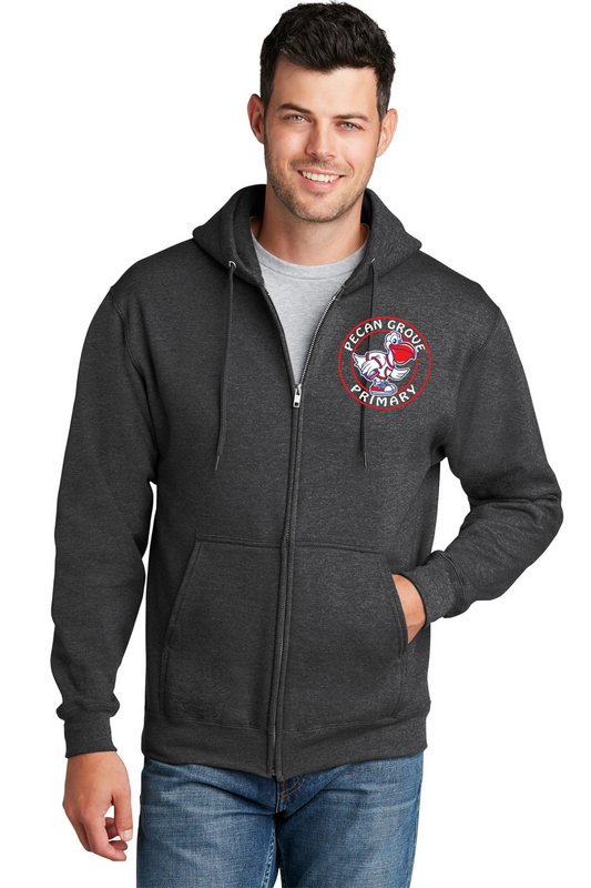 Pecan Grove Dark Heather Grey Full Zip Jacket