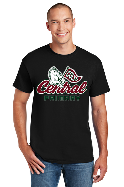 Central Primary Black T Shirt - Full Front Logo