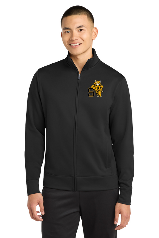 St James High Full Zip Jacket Leaning Wildcat Logo - Black