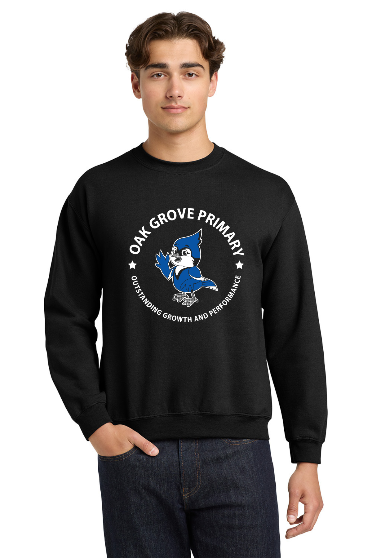 Oak Grove Primary Black Crewneck Sweatshirt