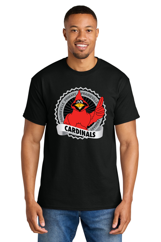 Prairieville Primary Logo Design T Shirt - Black