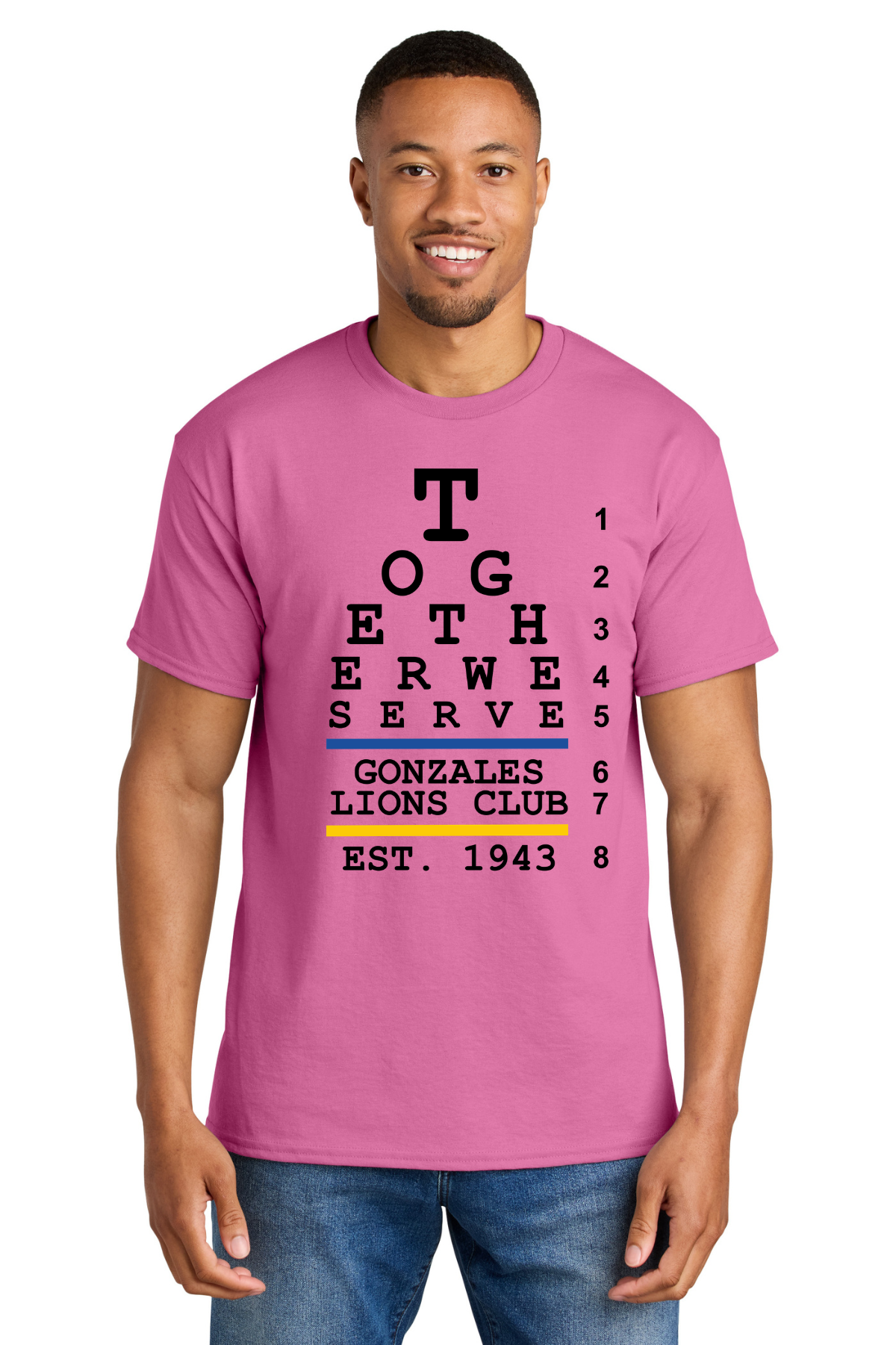 Lions Club Eye Chart Design T Shirt