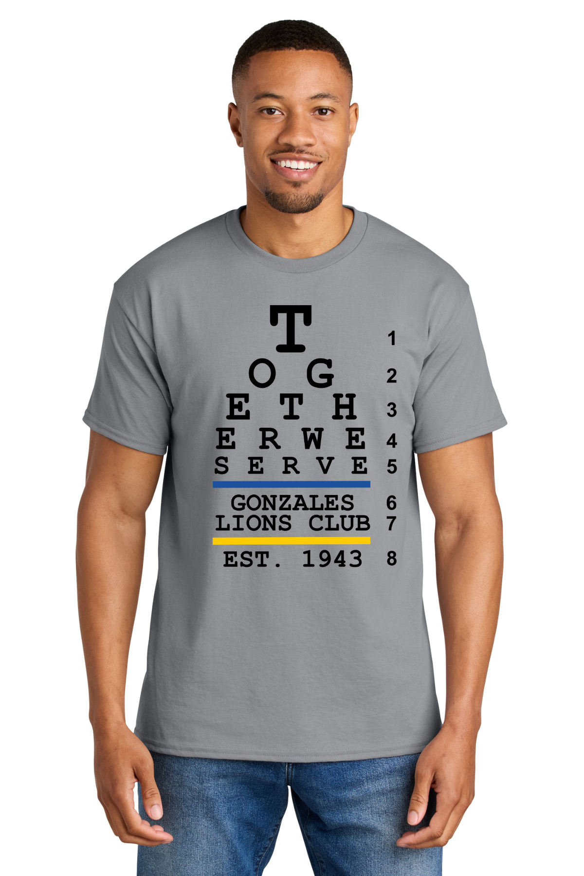 Lions Club Eye Chart Design T Shirt