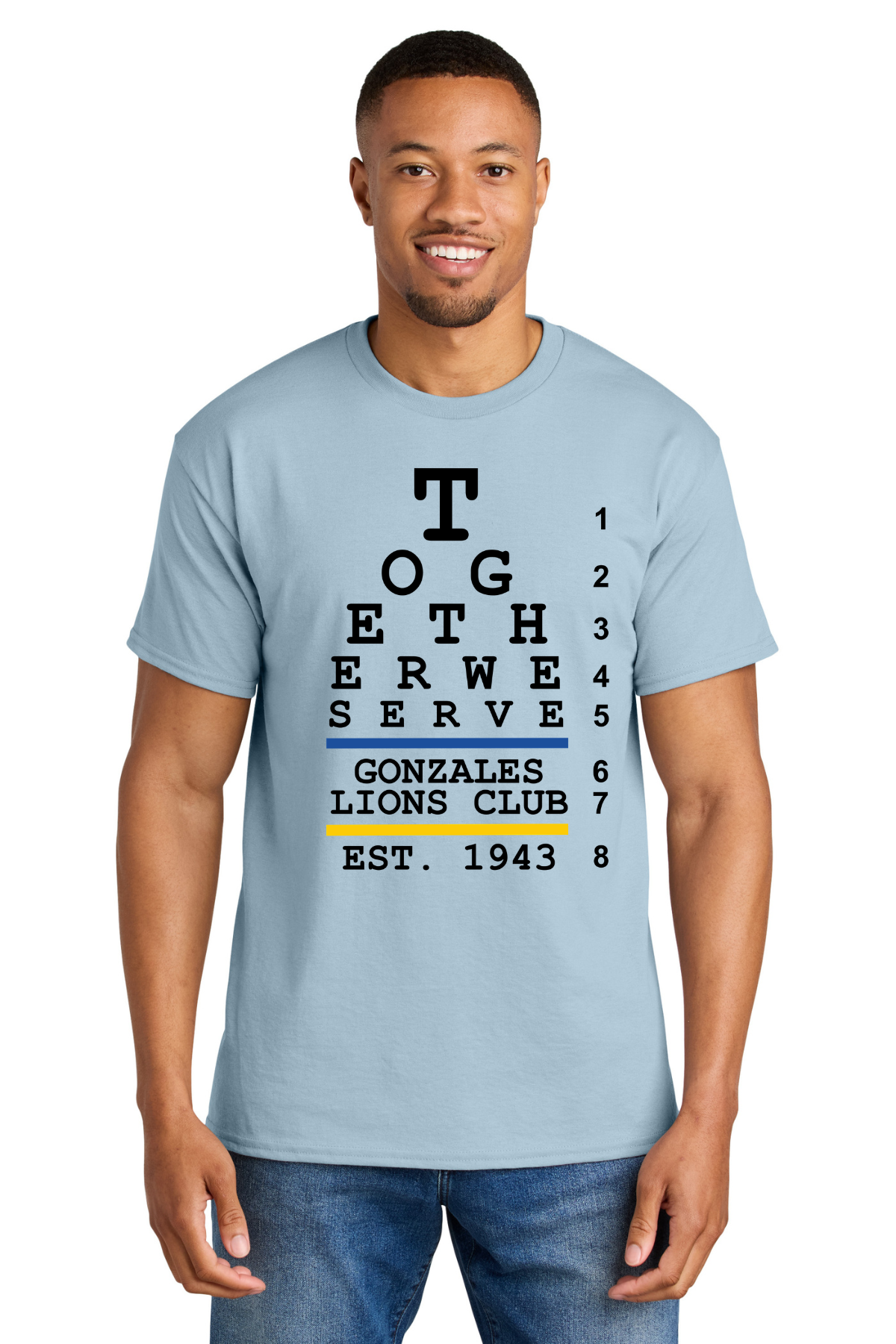 Lions Club Eye Chart Design T Shirt