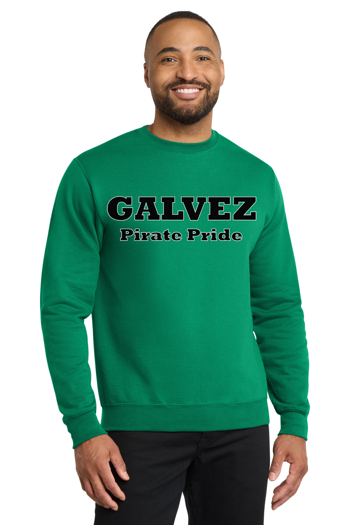 Galvez Middle Crewneck Sweatshirt (Pirate Pride) - Kelly Green