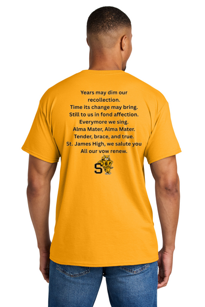 St James High School Motto T Shirt - Gold