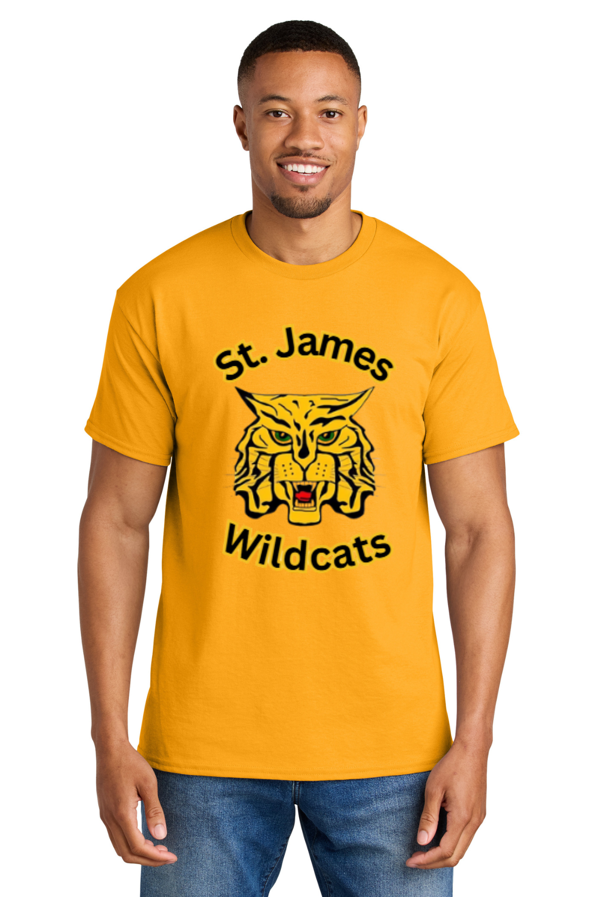 St James High School Motto T Shirt - Gold