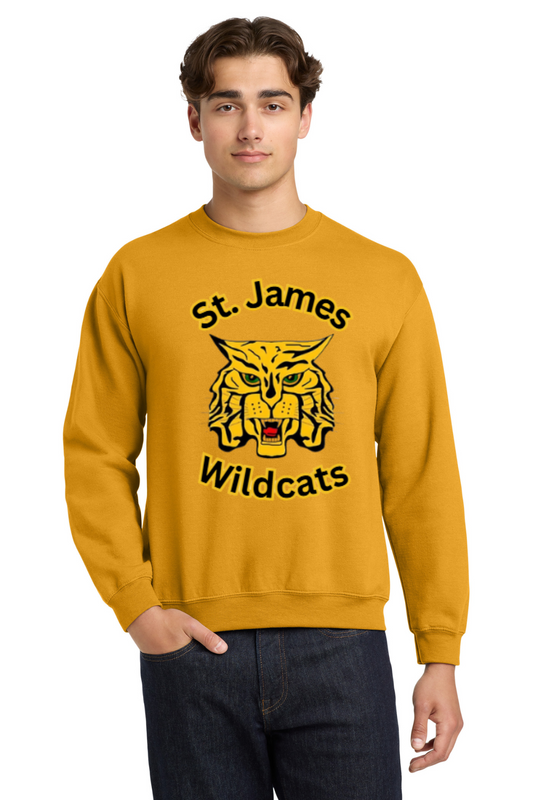 St James High Wildcat Crewneck Sweatshirt - Gold