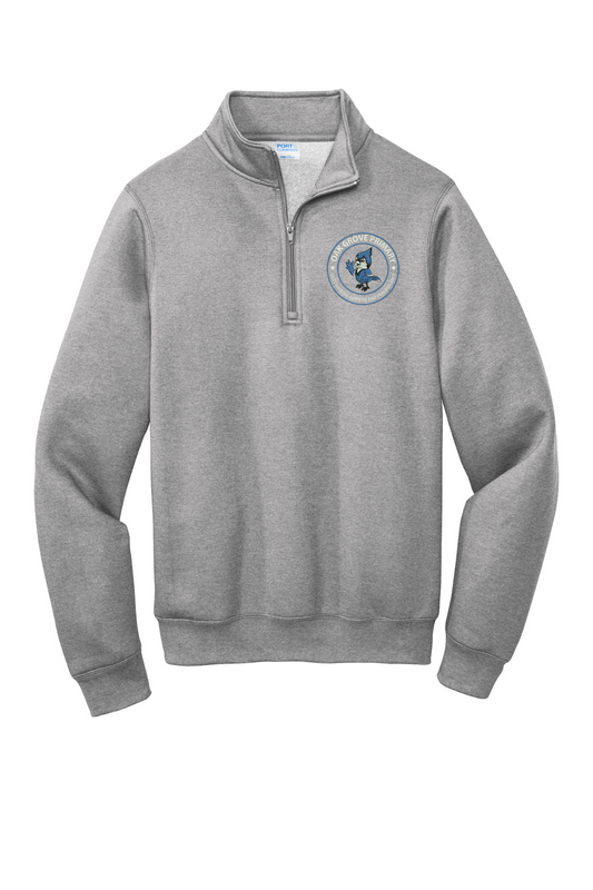 Oak Grove Primary Sports Grey 1/4 Zip Pullover with Embroidered Logo