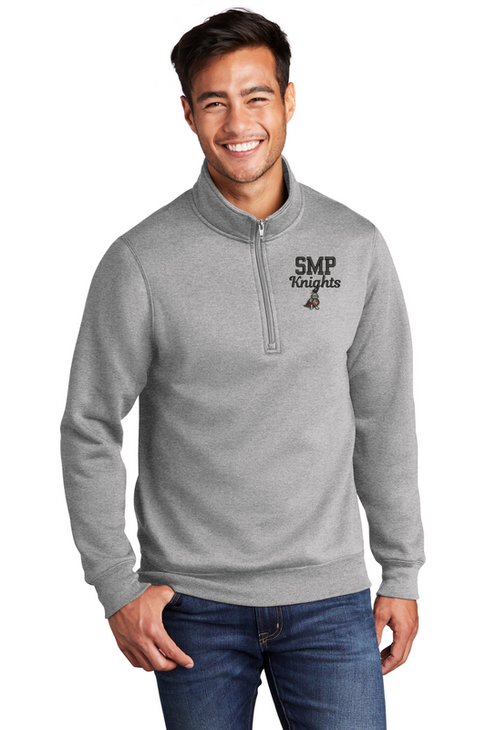 Sugar Mill Primary Grey 1/4 Zip Pullover with Embroidered Logo