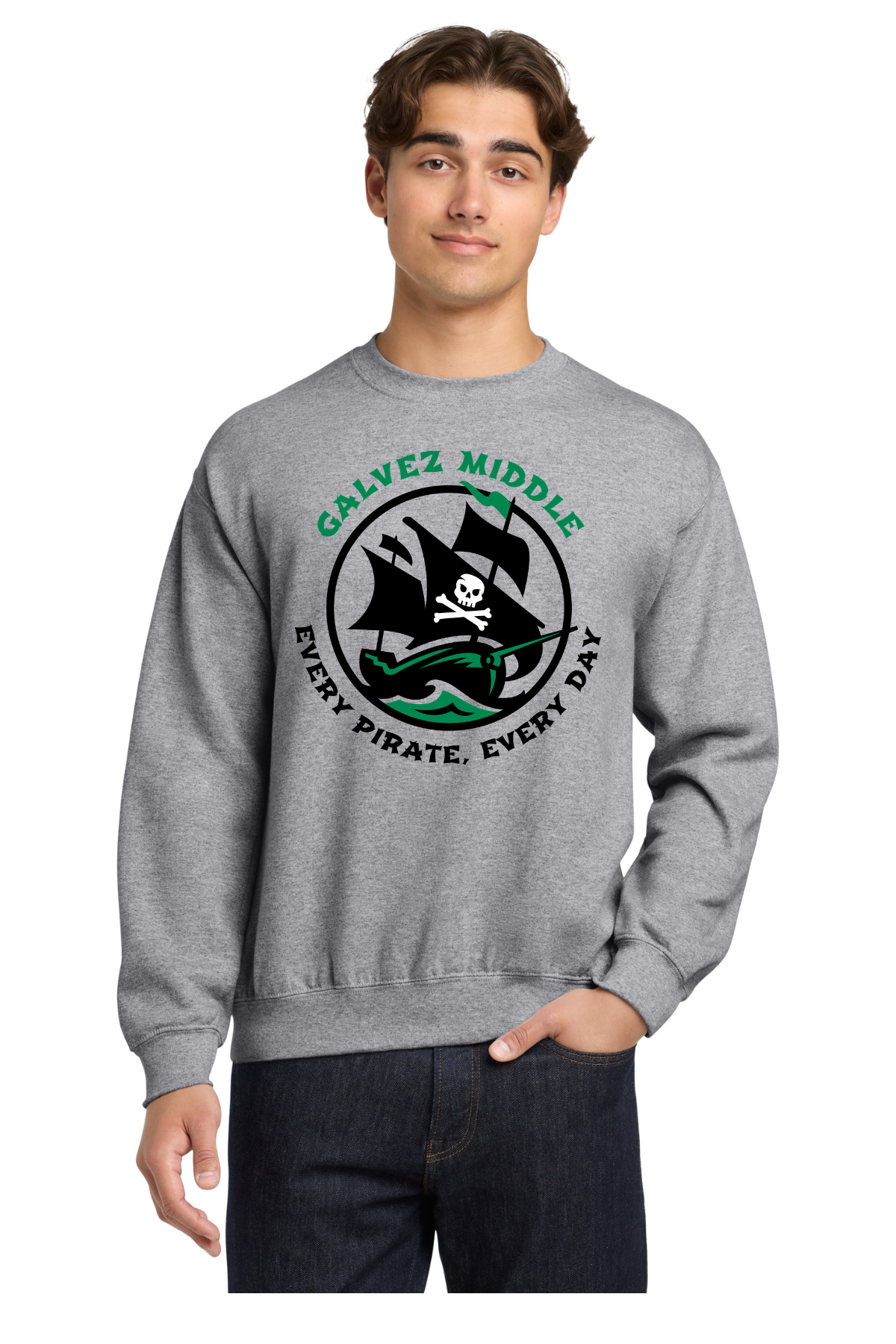 Galvez Middle Crewneck Sweatshirt - Grey