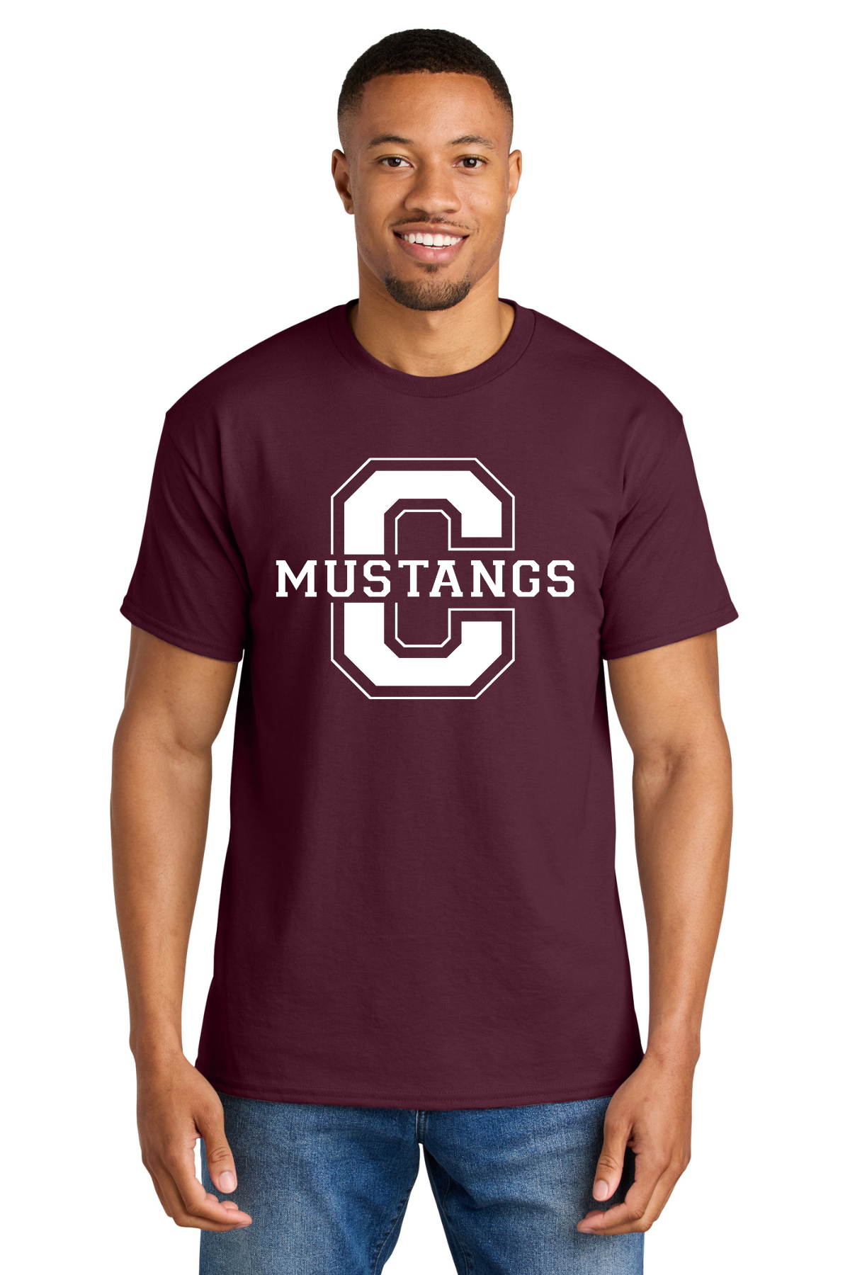 Central Middle Short Sleeve T Shirt - Maroon