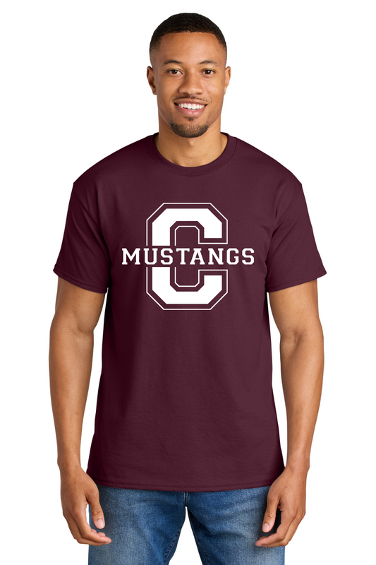 Central Middle Short Sleeve T Shirt - Maroon