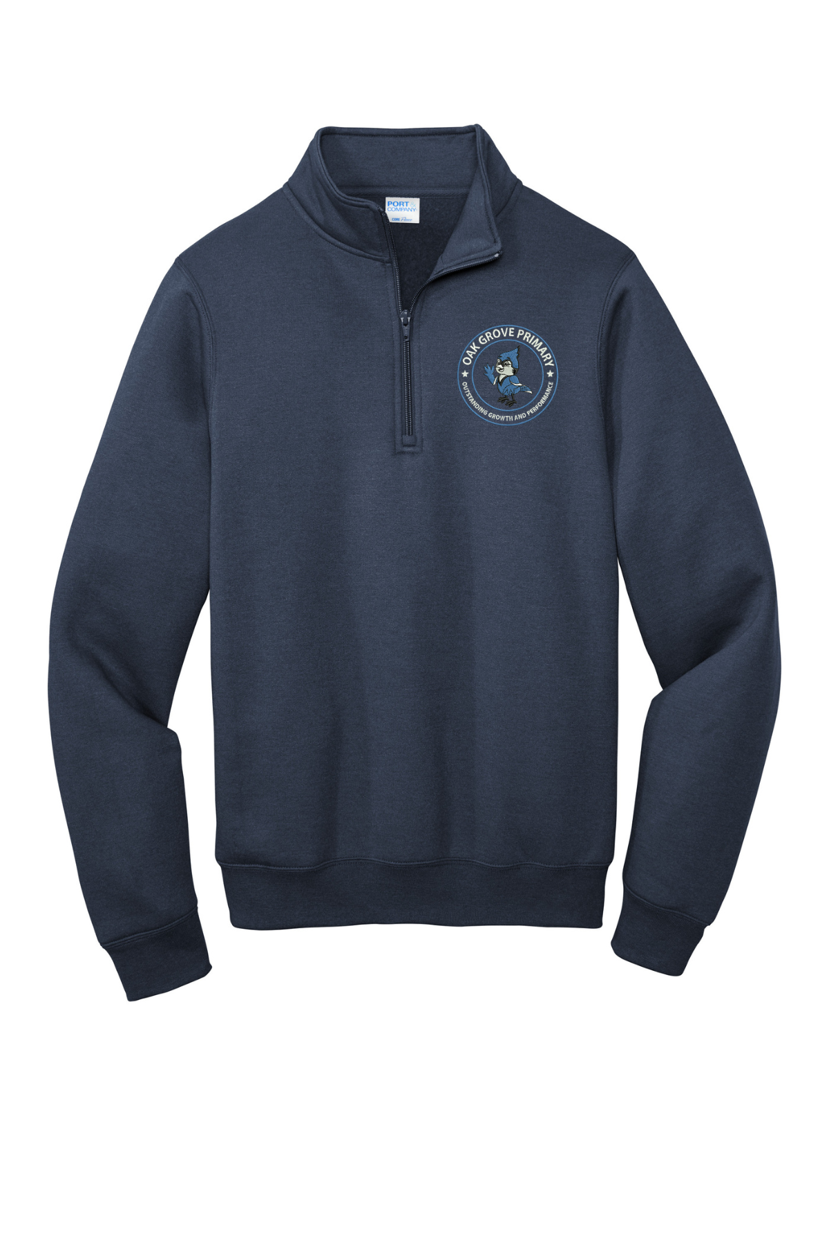 Oak Grove Primary Navy 1/4 Zip Pullover with Embroidered Logo