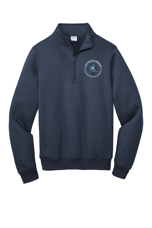 Oak Grove Primary Navy 1/4 Zip Pullover with Embroidered Logo