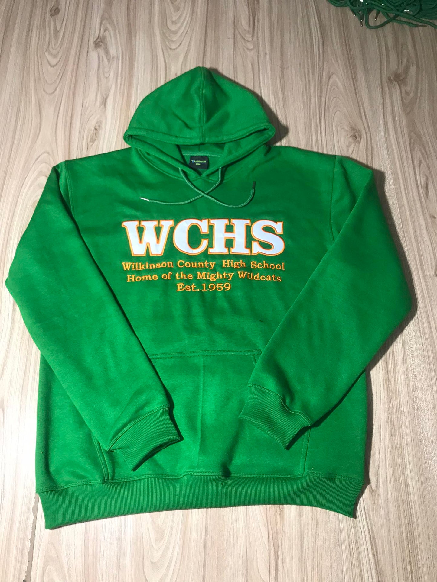 WCHS Green Hoodie with Embroidered Emblems