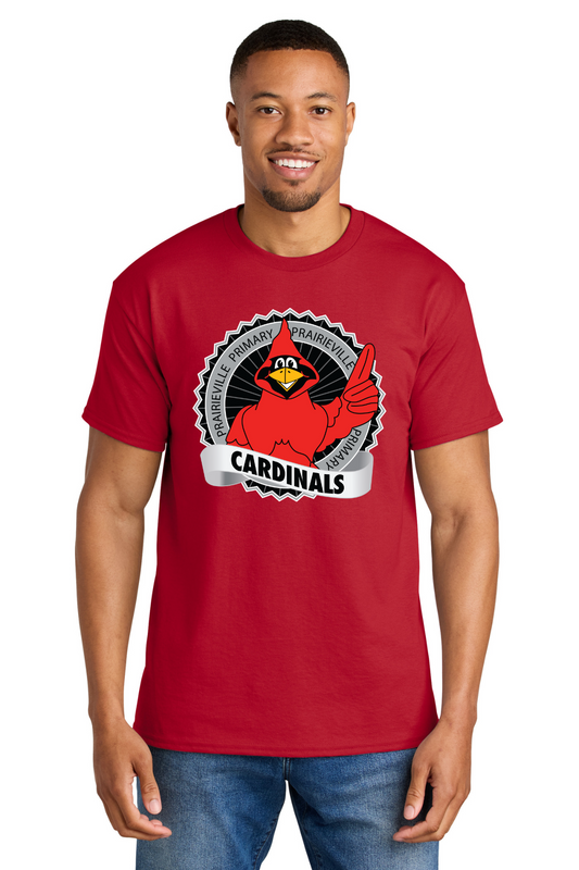 Prairieville Primary Logo Design T Shirt - Red
