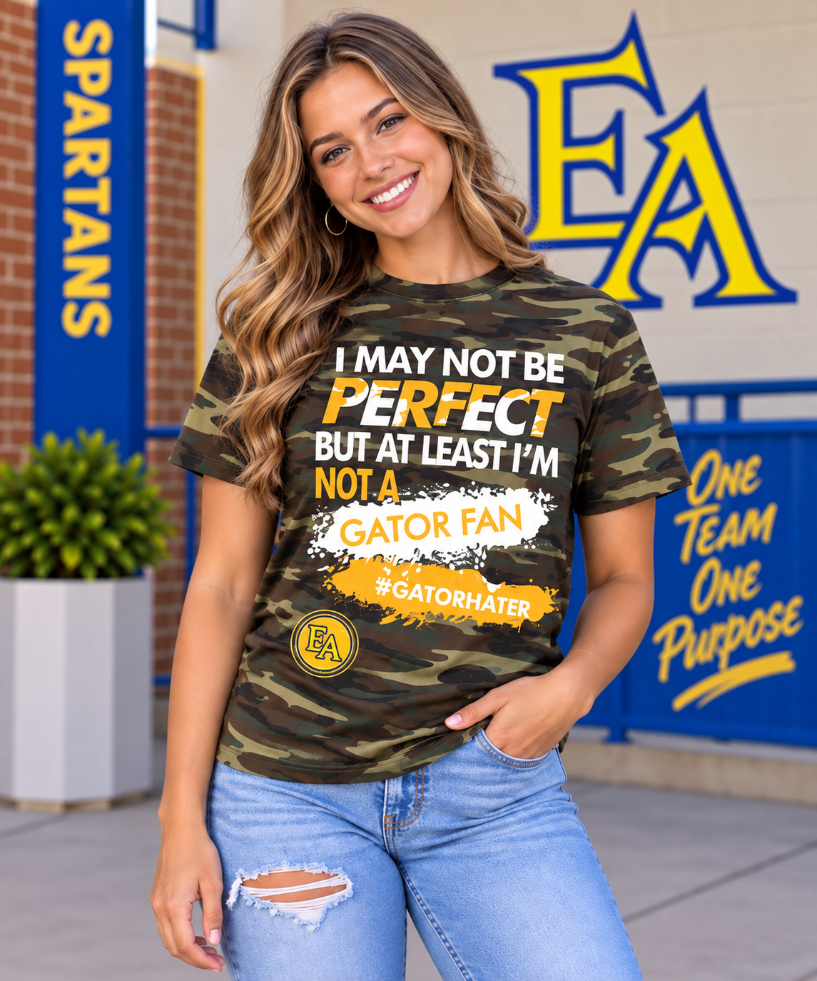 East Ascension High Camo Gater Hater Short Sleeve T Shirt